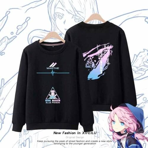 Anime Arknights Blue Poison Casual Hoodie Sweatshirt Coat Cosplay Costume Spring Autumn Unisex Loose Pullover Tops