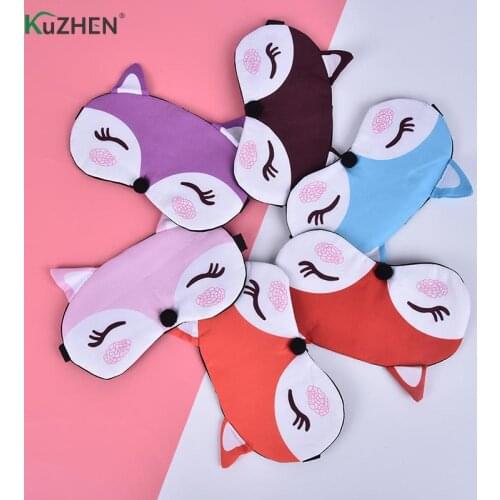 Travel Sleeping MaskS Cotton Fox Eyepatch Sleep Eye Mask Eyeshade Cute Eye Cover Rest Eye Band Sleeping Aid Kids Eye Blindfolds