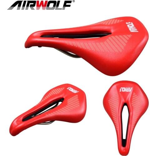 Airwolf Cycling Bicycle Seat Saddle MTB Road Bike leather Saddle cushion Soft Breathable Hollow bike parts Bicicleta Saddle