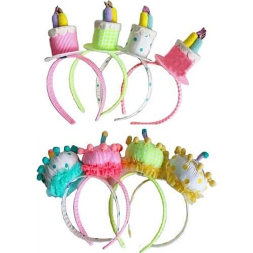 Happy Birthday Hat Creative Cake Headband Props Adult Children Birthday Party Decoration Headdress Supplies