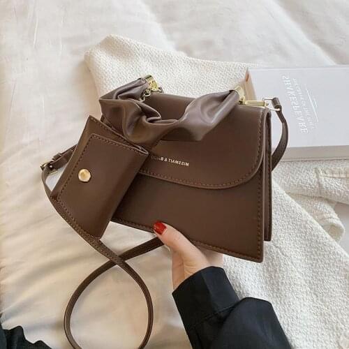 Retro Crossbody Bags For Women PU Leather Chain Design Shoulder Bags Elegant Female Handbags And Purse Portable Totes