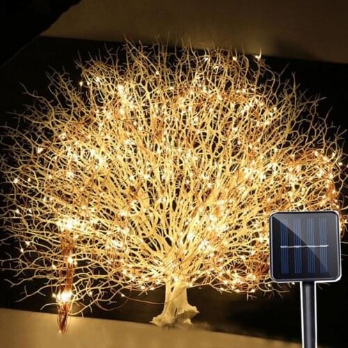 Outdoor 2Mx10 8Modes100/200Led Solar Vines Branch LED String Fairy Light Outdoor Garden Fence Tree LED String Fairy Branch Light