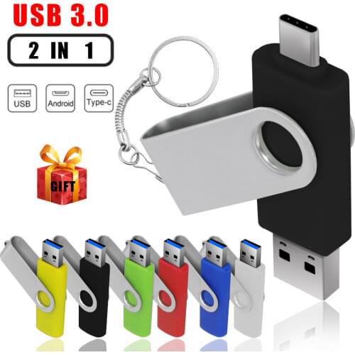 USB 3.0 pen drive 128GB OTG usb memory stick 64GB pendrive 512GB Type-C usb flash pen 256GB with Type-C adapter Custom logo