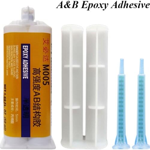 Waterproof Epoxy Adhesive Translucent AB Resin Glue High Temperature Resistant Viscosity Adhesive 50ml Paste Plastic Metal Wood