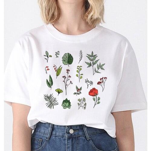 Female Flowers butterfly Tshirt Short sleeve Summer Tee shirt Easy Matching Round Neck new summer T-shirts female New T-shirt