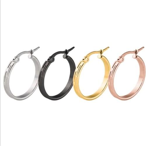 30mm Hot Sale Trendy Rose Gold Silver Color Ear Clip For Women Men Stainless Steel Hyperbole Stud Earrings Fashion Jewelry