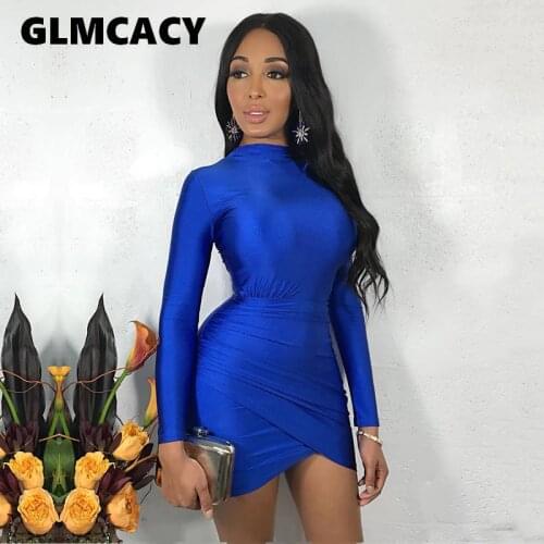 Women Casual Bandage Party Spring Dress Long Sleeve Bodycon Mini Dress Vestidos