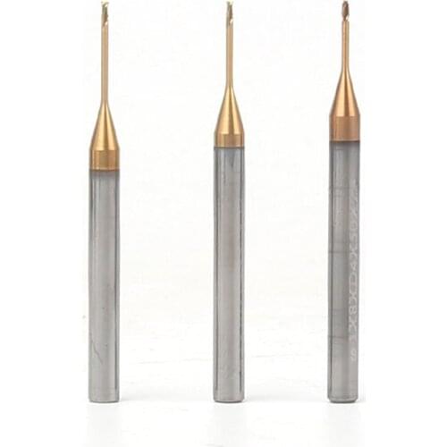 1pcs 2flute HRC60 degree solid carbide end mill R0.5-R1 long neck ball nose milling cutter for CNC deep processing