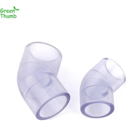 1pc Inner Diameter 20 mm/25 mm Equal 45 Degree Elbow Connector Transparent Blue PVC for Pipe Fitting Adapter Garden Irrigation