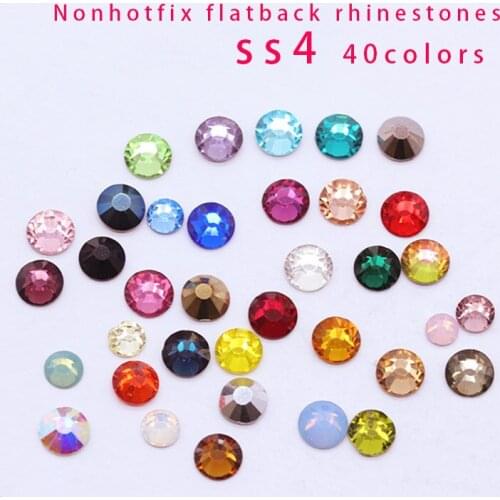 144p ss4 44-colors crystal glass Cards,jewelry making Beads Non Hotfix Flatback Rhinestone For clothes 3D Nail Art Decoration