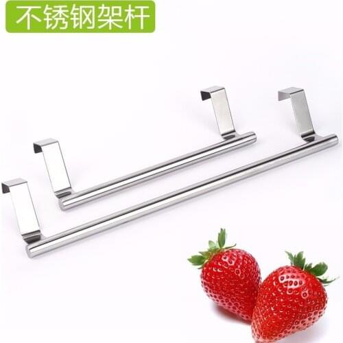 2 Size Towel Racks Over Kitchen Cabinet Door Towel Rack Bar Hanging Holder Bathroom Shelf Rack Home Organizer Long Wall Hook