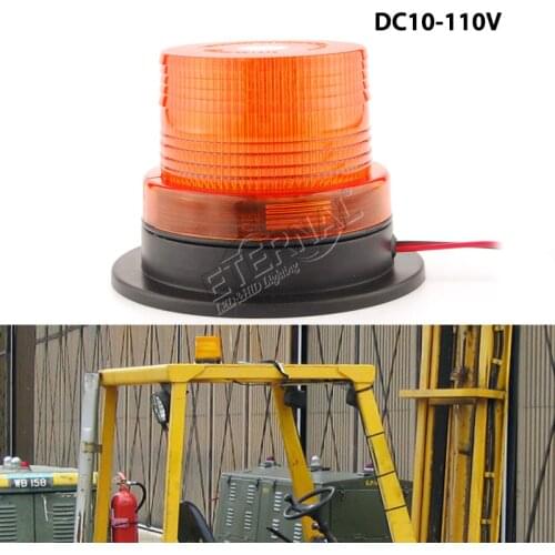 4x 6W 10-110V LED beacon magnetic amber strobe flashing warning lamp industry forklift truck AG machine safety lamp