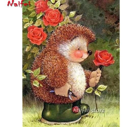 5d Diamond Painting Hedgehog Animal Diamond Embroidery Full/roundSquare Rhinestones Home Decor Handmade Cross Stitch