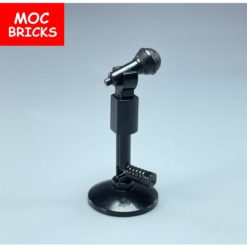 8pcs/lot MOC Bricks Utensil Bracket Microphone Stands Music Building Blocks DIY Dolls Toys For Children Gifts