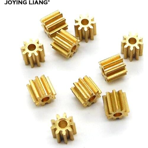 92A 0.5M Copper Gear 9 Teeth 1.95mm (2mm Tight) Steering Gear UAV Model Toy Accessories Technology Class DIY Model Parts 10PCS