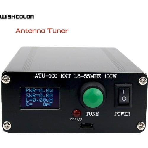 New ATU 100 Automatic Antenna Tuner 100W 1.8-55MHz 0.96-Inch OLED Display Battery inside For 10W To 100W Shortwave Radio Station
