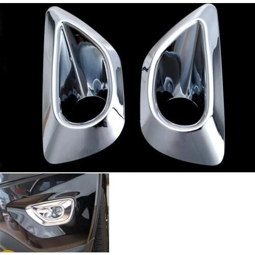 Auto Front Fog Light Lamp Trim Cover Chromium Decoration Frame Sticker For Jeep Grand Cherokee 2014-2016 Car Styling Accessories