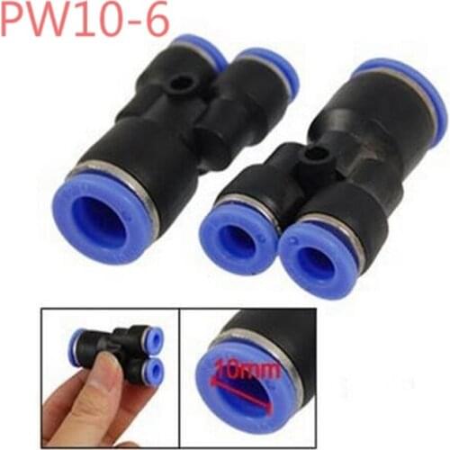 Free Shipping 10Pcs PW10-6 Unequal Air Tube itting 10mm to 6mm , Pneumatic Y Union Tee Reducer Pipe Fitting Connector