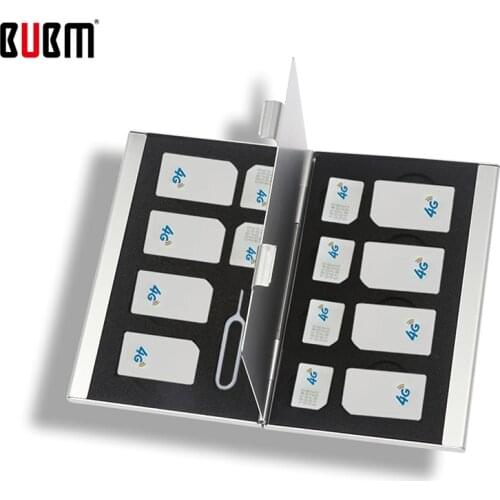 BUBM Black Red Silver 36 styles Aluminum Box Memory SD Card Holder Case Capacity for CF NANO TF SIM Cards