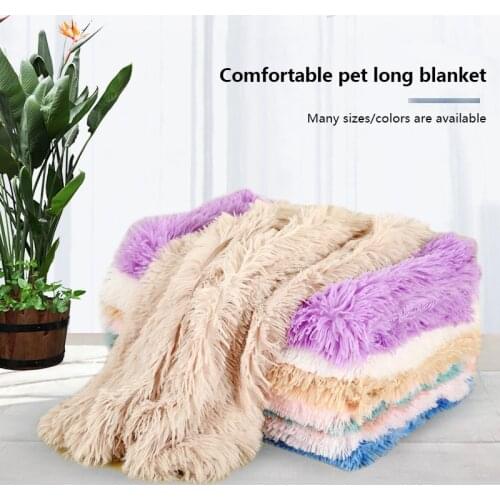 Long Plush Pet Blankets Dog Cat Bed Mats Deep Sleeping Soft Thin Covers For All Season Bed Use Blankets Cat Mattress