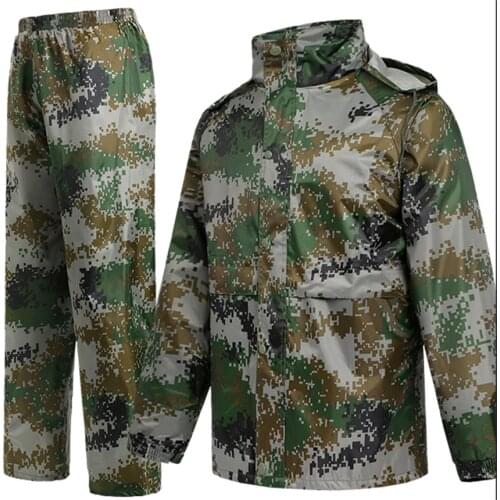 Long Camouflage Waterproof Raincoat Men Hiking Jacket Women Rain Coat Suit Man Motorcycle Hooded Rain Gear Rainwear Gift Y012