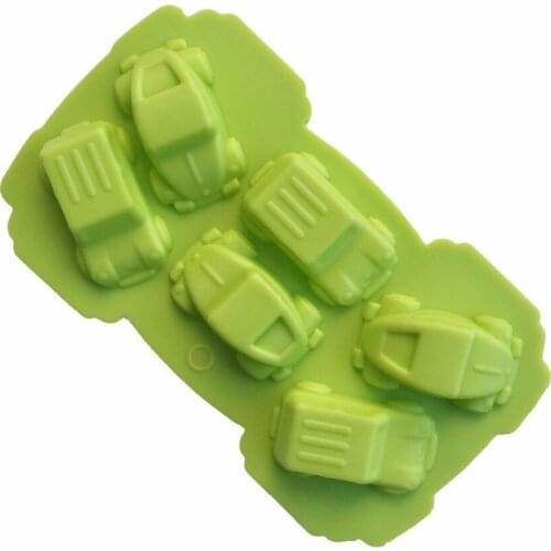 Hot Sales 6 Hloe Vintage Car Silicone Mold Fondant Cake Decorating Tools Silicone Soap Mold Silicone Cake Mold