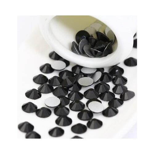 Classic black Ss3 -ss34 Flat Back 3d Nail Art Crystal Decorations Glue on Rhinestones for Nails Stone and diy shose