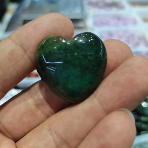 Beautiful Natural Aquatic Agate Heart Shaped Crystal Gemstone Healing Chakra Polished Natural Quartz Crystals