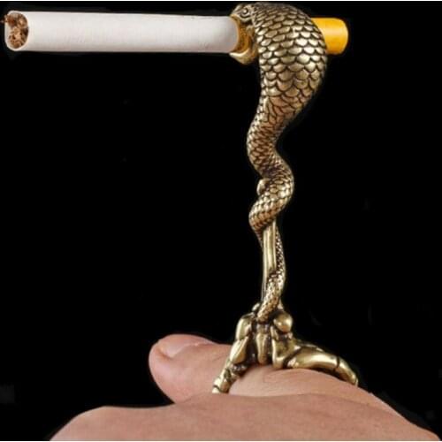 Smoker Finger Rack Ring Hand Cigarette Holder Clip Metal Cropper Gold Snake Smoking Accessories For Busy People