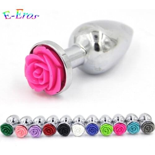 ORISSI Rose Flower Stainless Steel Anal Plug Butt Plug Sex Toys For Women Men Gay Anal Sex Product Metal Ass Plug