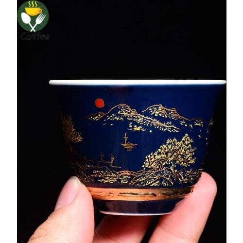 Blue and White Porcelain Ji Blue Ceramic Kung Fu Tea Set Small Tea Cup