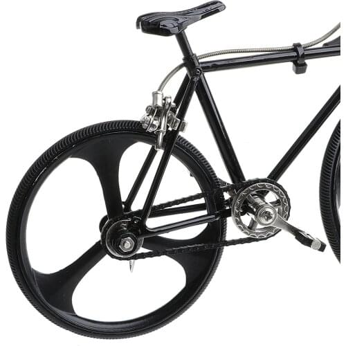 Mini 1:10 Alloy Bicycle Model, Real Brake, Metalwork Toy, Vehicles Bike Model Cycling Toy, Black