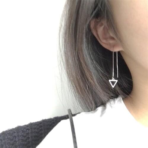 Long popular geometric stars square triangle ear long temperament tassel earrings for women Trendy Jewelry Beautifully Ear