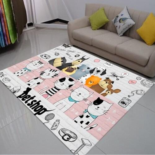 Cartoon Cats Friend Doormats Animals 3D Print Carpet Area Rugs Bathroom Floor Mats Hallway Rugs Machine Wash Custom Coffee Mats