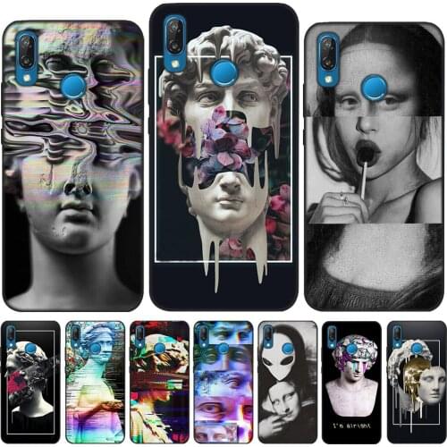 Vintage David Graphic Soft TPU Cover For Huawei P8 Lite 2017 P20 Lite Pro Honor Mate 10 20 Lite Pro Y9 2018 Black Silicon Case