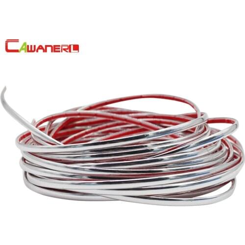 Cawanerl 12MM Width Car Interior & Exterior Chrome Silver Decor Strip Sticker Decoration Moulding Trim Self-Adhesive