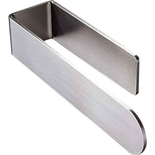 Bathroom Wall-mounted Punch-free Stainless Steel Towel Holder Shower Room Storage Shelf Kitchen Cleaning Rag Rack