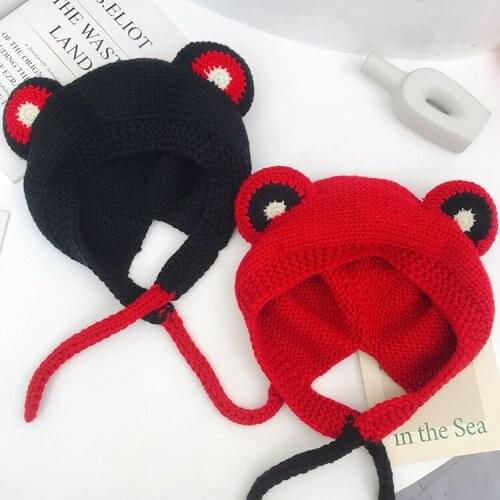 New Style Bear Ears Knitted Hat Female Korean Version Sells Cute Baotou Hat Knitted Hat Winter Warm Hat