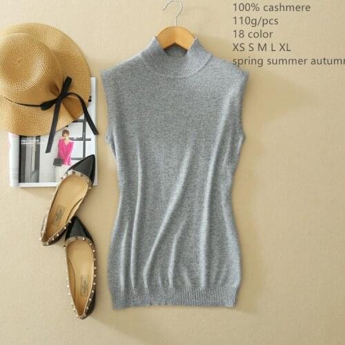 Naizaiga wholesale Womens 12-pin pullover 100% cashmere solid half-turtleneck women vest sweater BYD51