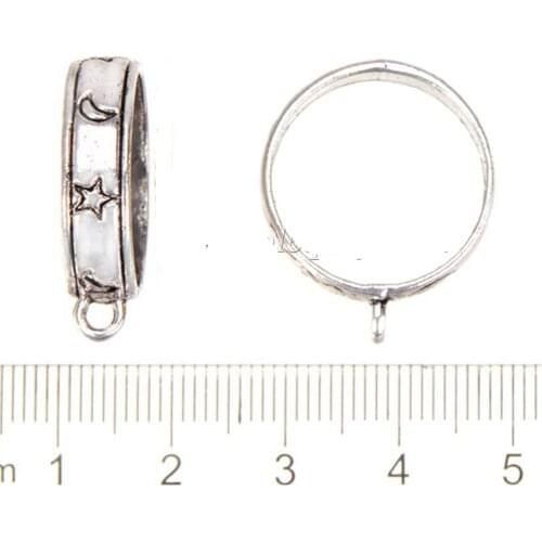 DIY Charms Connectors Pendants Bails Necklace Circle Big Hole Star Moon Mixed Silver Plated Metal Jewelry Findings 25*21mm 20pcs