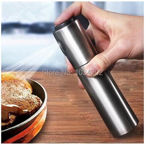 Professional Silver Stainless Steel Spray Pump Fine Mist Oil Sprayer Soysauce Vinegar Sprayer Olive Jar Oil Can Oil Pot Cooking