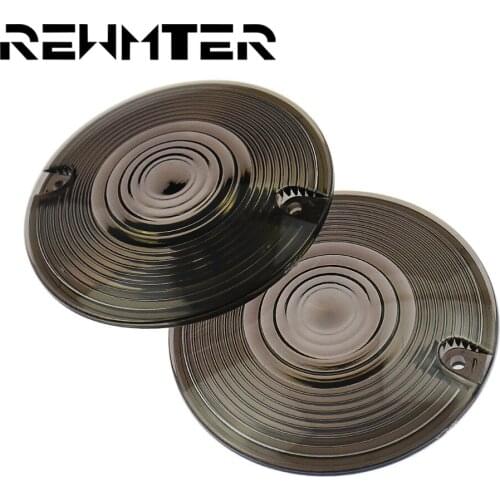 REWMTER 2Pcs Flat Turn Flat Style Turn Signal Light Car Lamp Cover Shell For Harley Electra Glides Road Kings Tour Glides