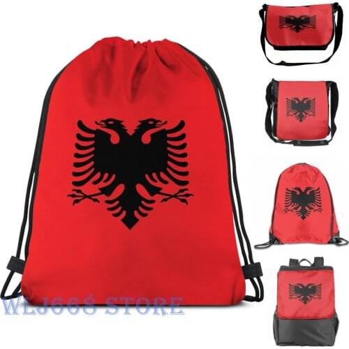 Funny graphic print shoulder Bags women Albania Flag - Albanian Football T- Sticker Duvet Single shoulder backpack travel men