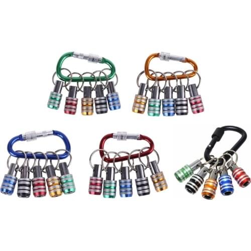 5pcs 1/4 Inch Hex Shank Keychain Extension Bar Screwdriver Bits Holder Socket