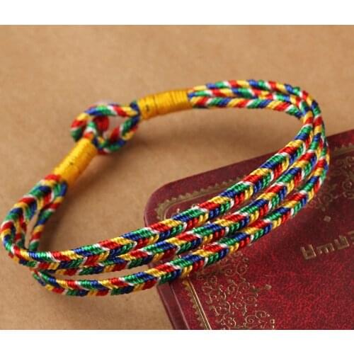 Boho Multicolor String Cord bracelet For Women Ethnic Braided Hippie Friendship Bracelets Handmade Knots Rope Tibetan Bracelet