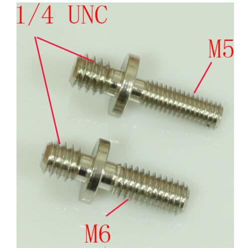 65 x 1/4" Male Threaded to M5 & M6 Male Threaded screw Adapters for tripod camera (pack of 130)