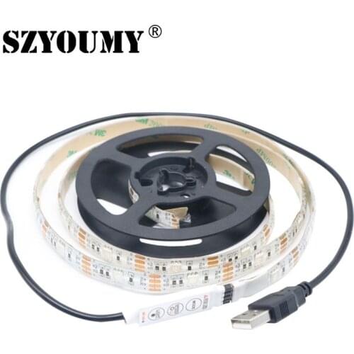 USB LED Strip Light TV Backlight 5V Waterproof RGB SMD 5050 LED Ribbon Tape Lights for the Computer PC Decoration Lighting