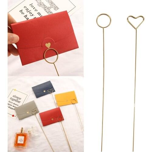 10 Pcs Art Card Holder Metal Postcard Clip Flower Bunch Special Message Card Stand For Party DIY Decoration