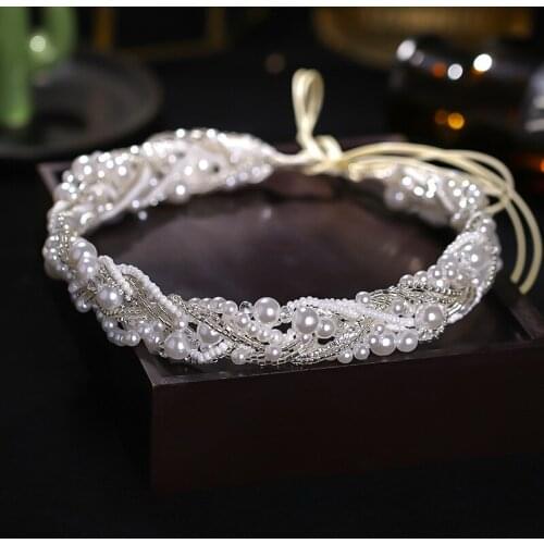 Pearl headband hair rope headdress simple daily super fairy hair accessories wedding photography accessories LXH