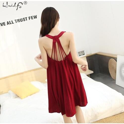 Womens Plus Size Nightgown Sleeveless Sleepwear Summer Sexy Slep Night Dress Modal Cotton Sleepshirts Night Dress Sleep Shirt